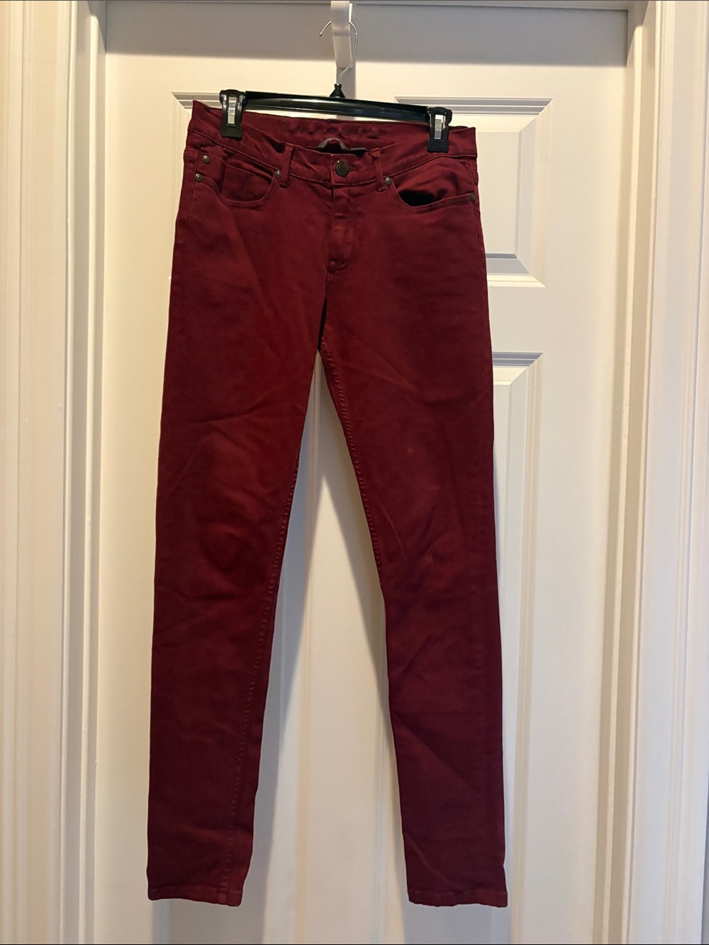 Buffalo David Bitton Women’s Skinny Jeans in Burgundy-98% cotton,  2% spandex